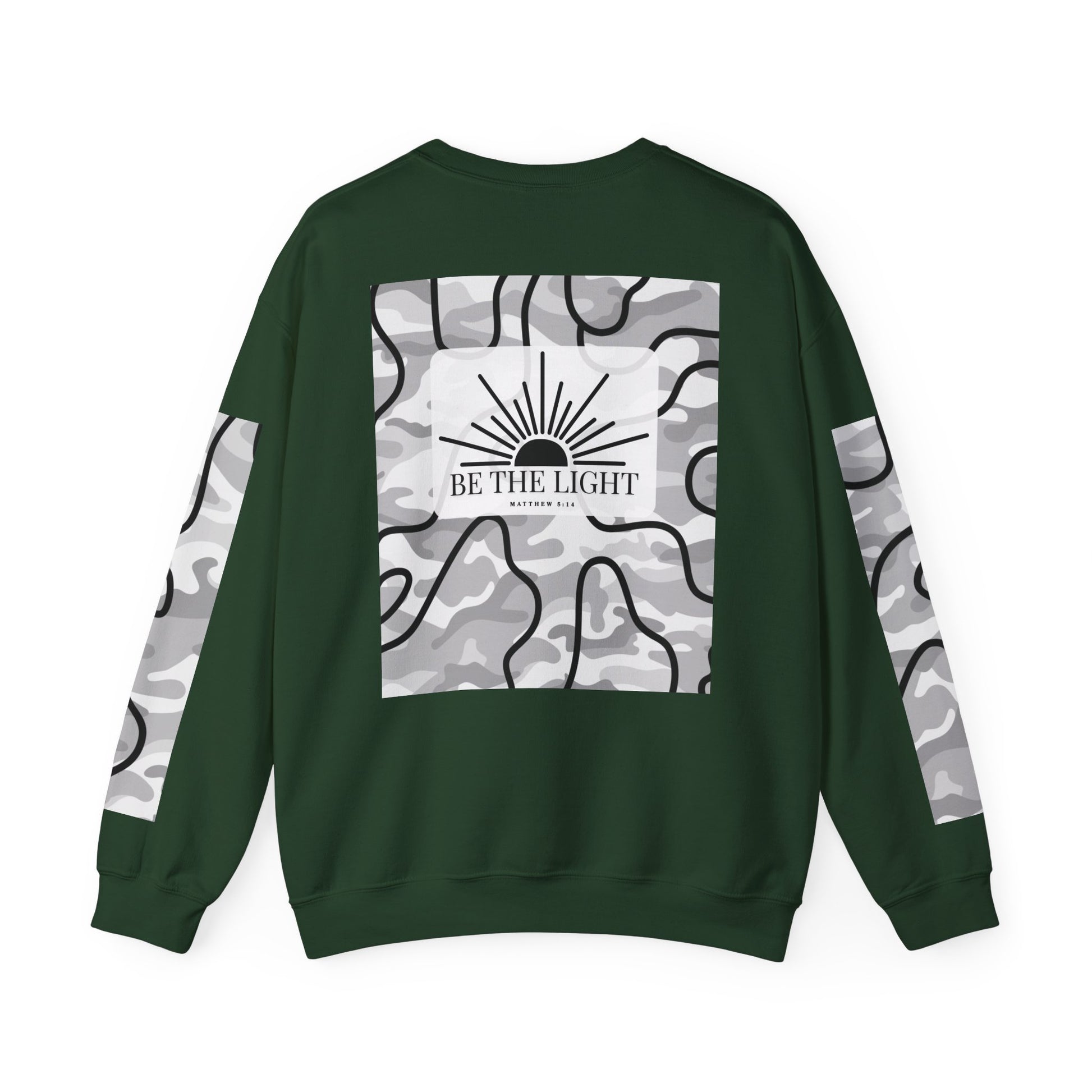 "Be the light" Men's Camo Crewneck