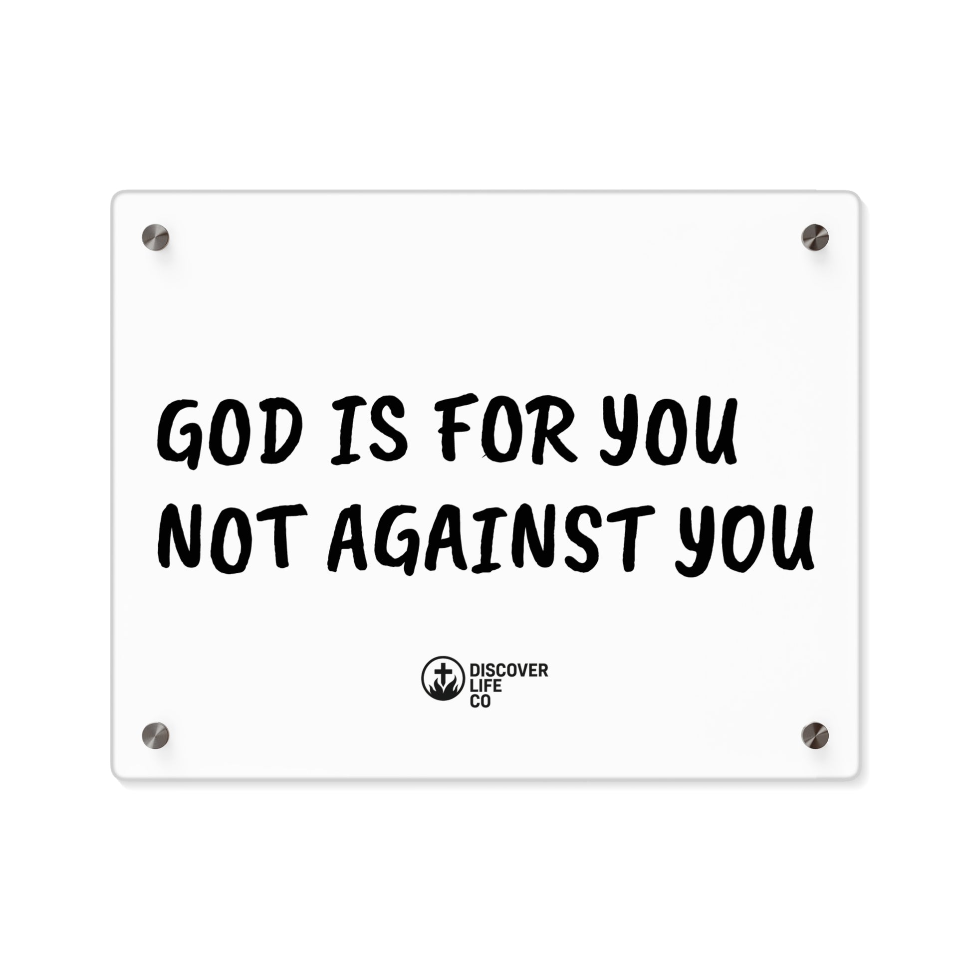 Inspirational Acrylic Wall Art Panel | Motivational Home Decor | Faith-Based Wall Decor | God Is For You Sign | Religious Gift