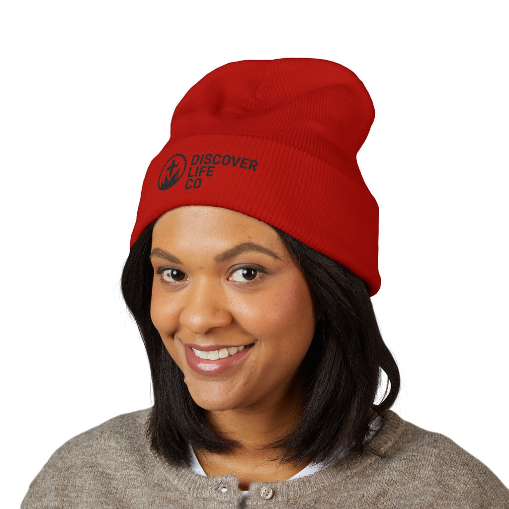 "Discover Life Co"  Embroidered Cuffed Beanie