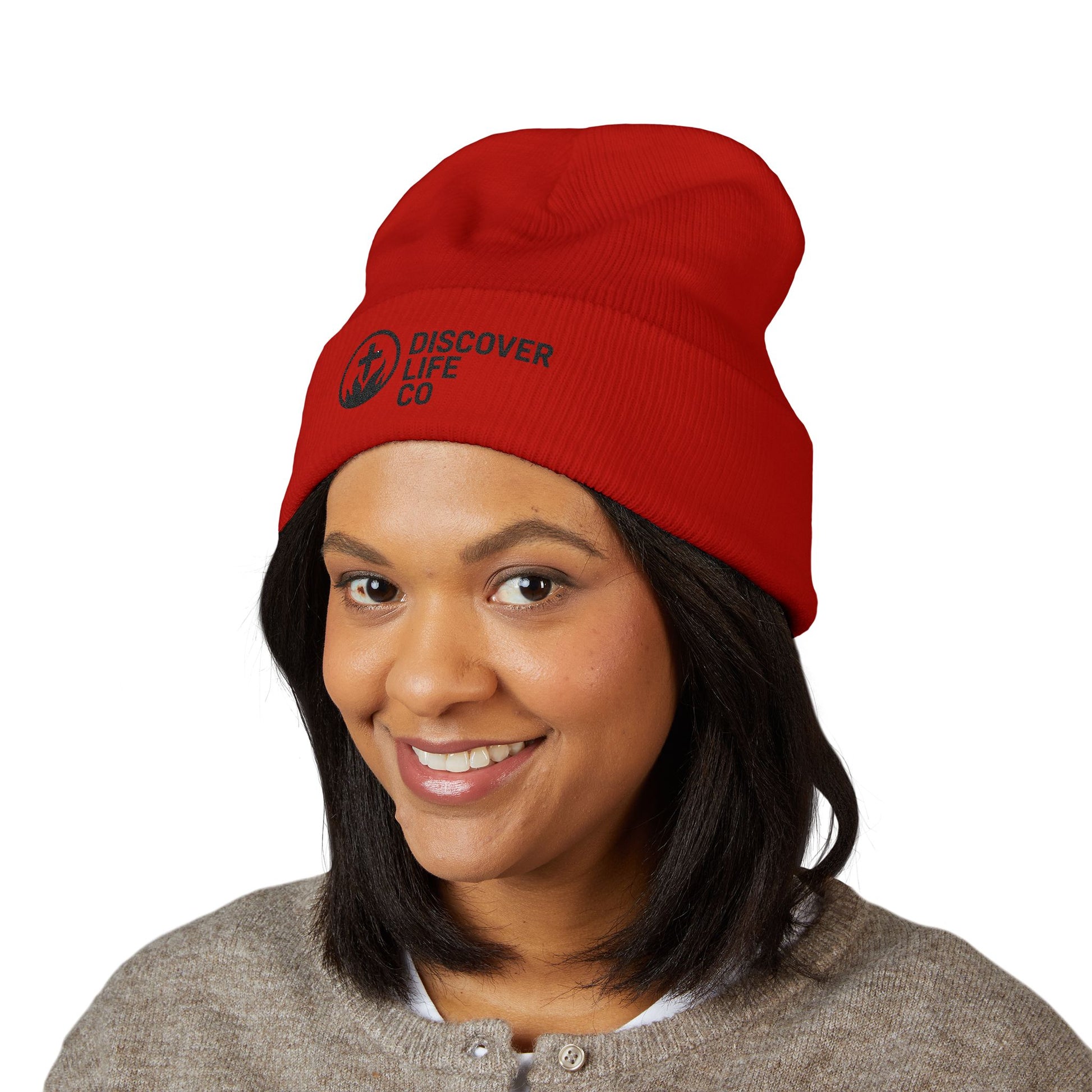 "Discover Life Co"  Embroidered Cuffed Beanie