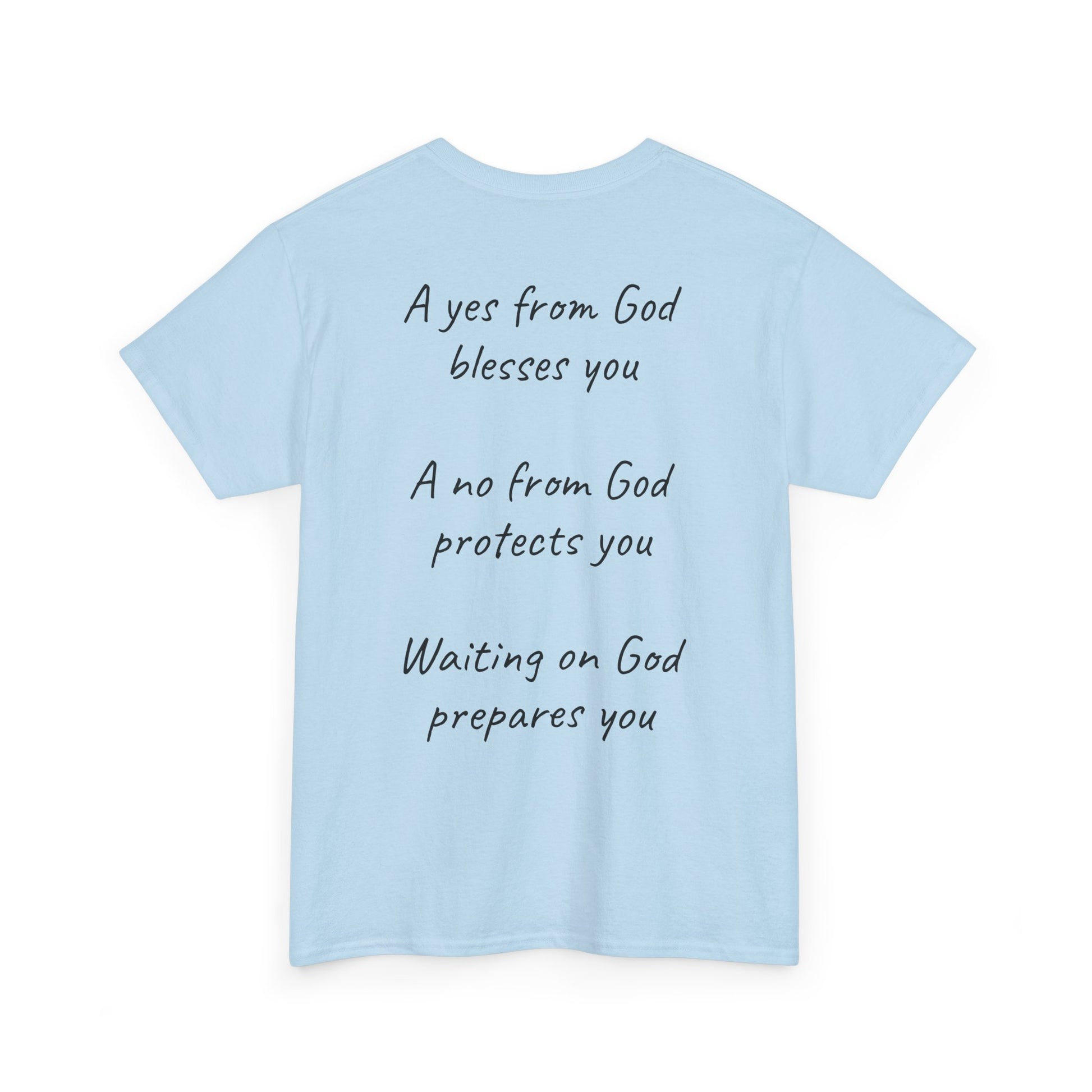 "A yes from God blesses you" Discover Life Unisex Heavy Cotton Tee - Inspirational Christian Shirt, Faith-Based Gift, Everyday Wear, Spiritual Apparel
