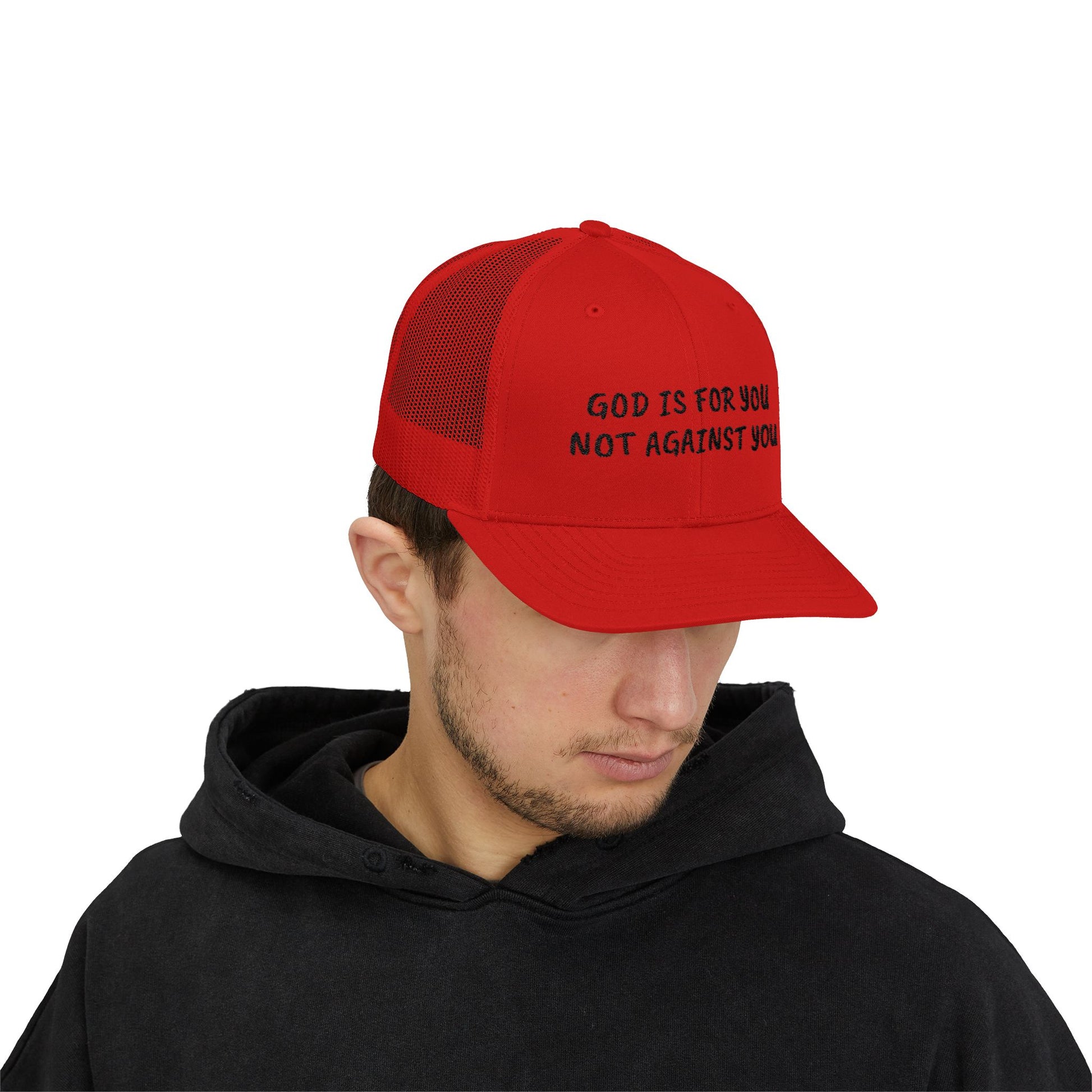 Faith-Inspired Snapback Trucker Cap - God is For You, Christian Hat, Inspirational Headwear, Perfect Gift for Believers, Religious Apparel