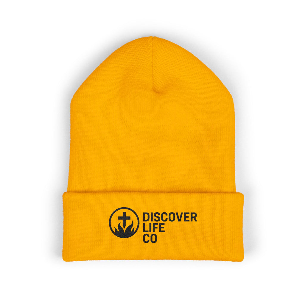 "Discover Life Co"  Embroidered Cuffed Beanie