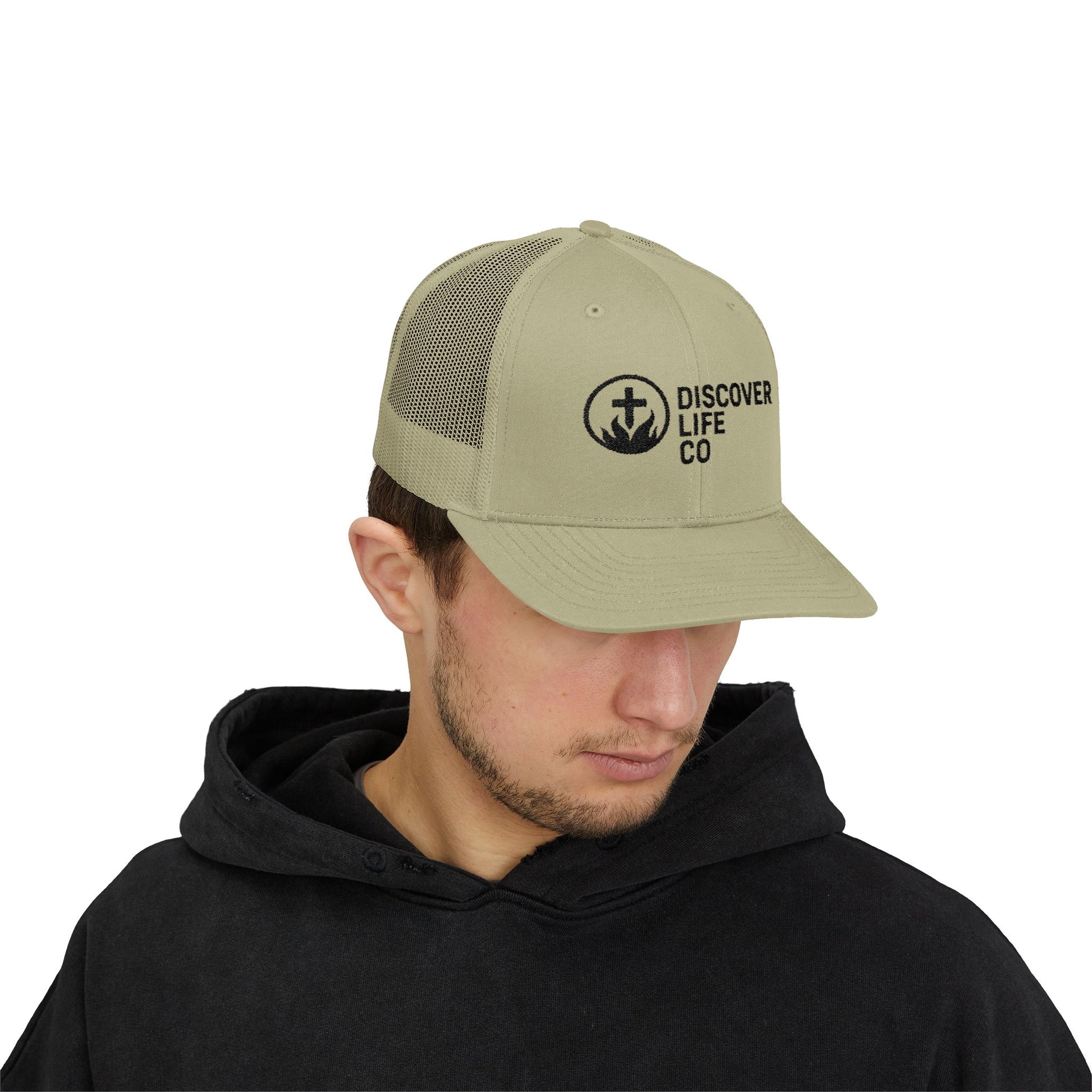 Discover Life Co Snapback Trucker Cap | Stylish Sun Hat for Outdoor Adventures, Casual Wear, Gift for Nature Lovers, Unisex Cap