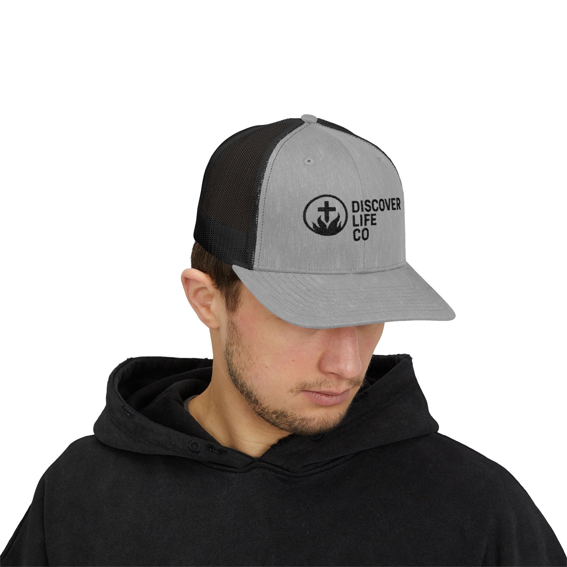 Discover Life Co Snapback Trucker Cap | Stylish Sun Hat for Outdoor Adventures, Casual Wear, Gift for Nature Lovers, Unisex Cap