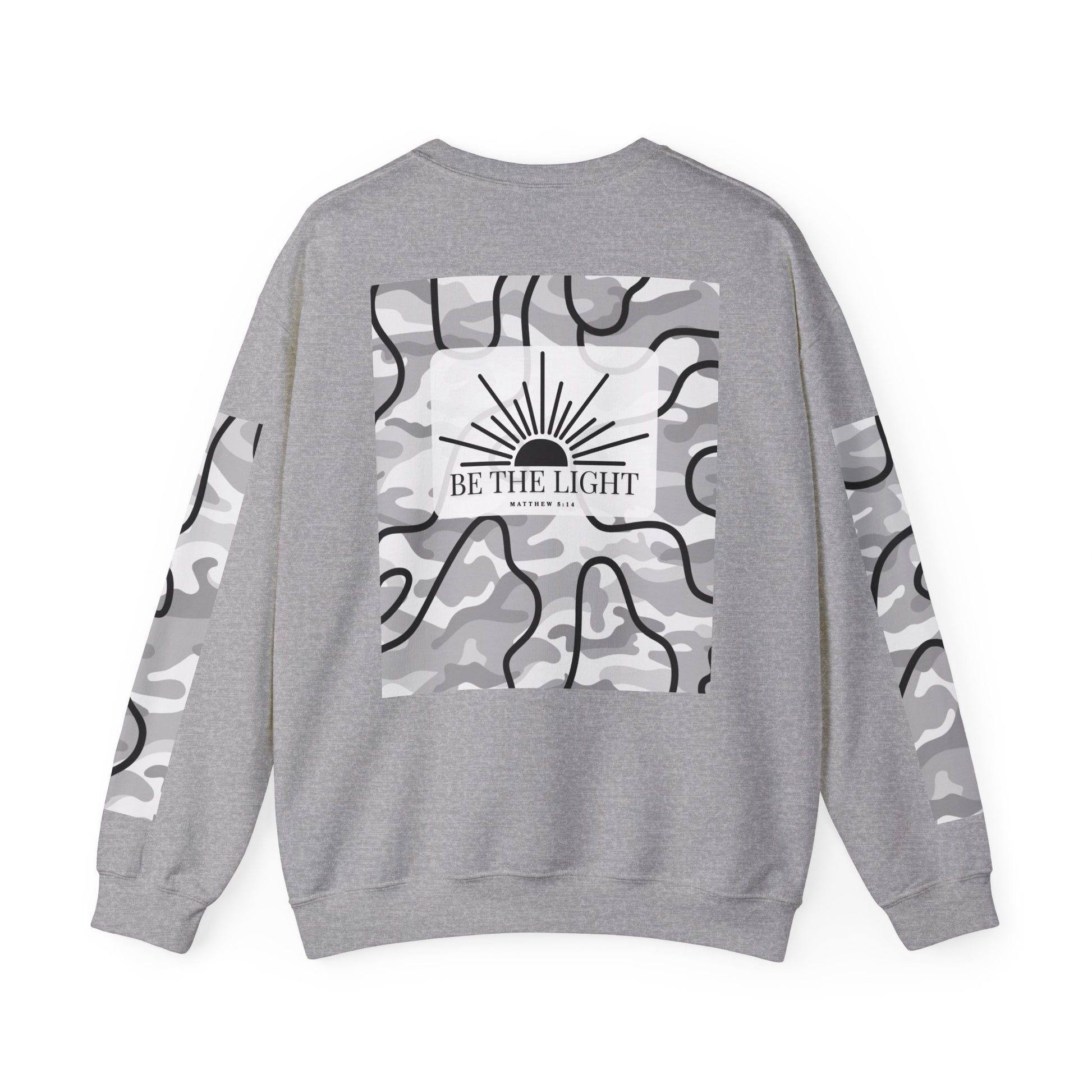 "Be the light" Men's Camo Crewneck