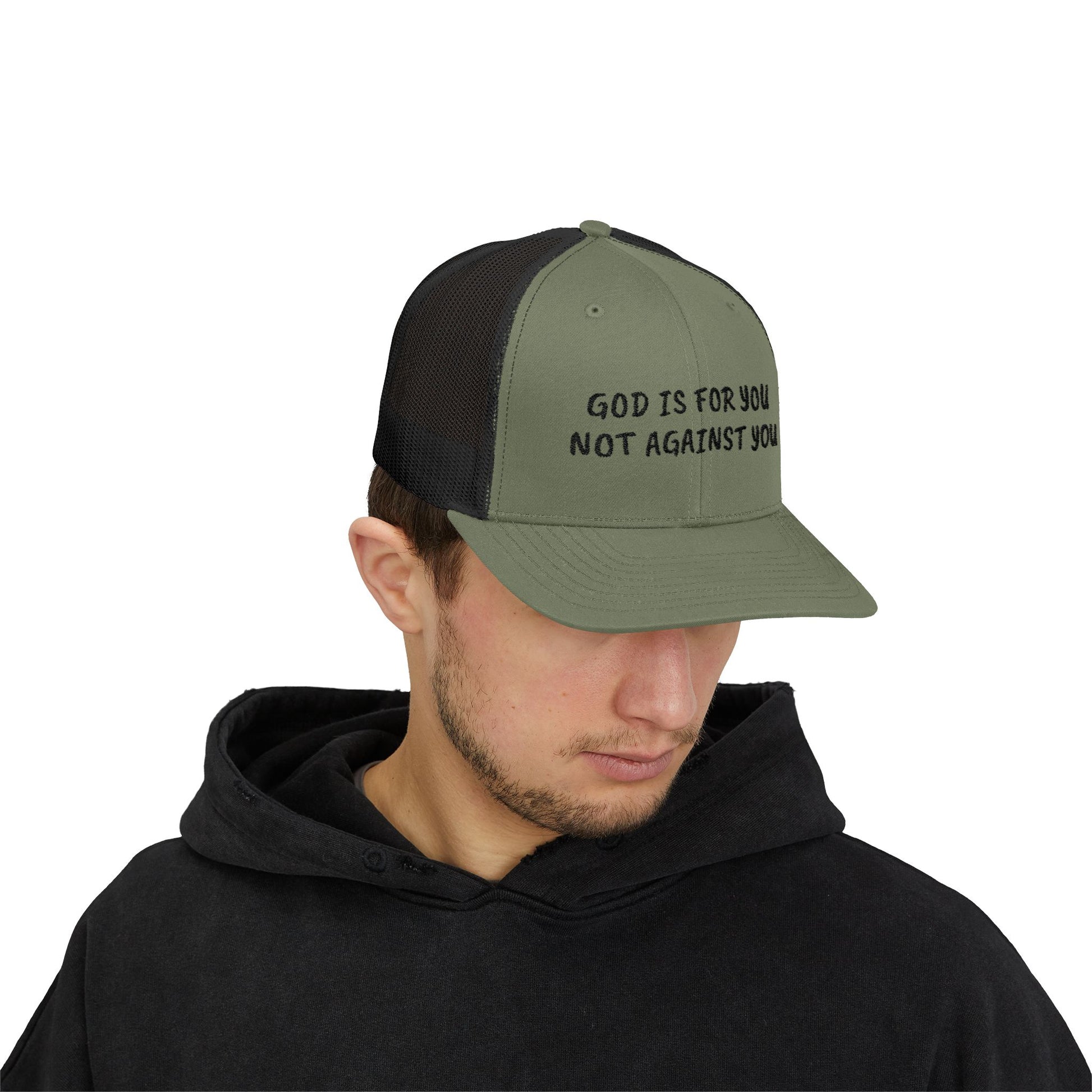 Faith-Inspired Snapback Trucker Cap - God is For You, Christian Hat, Inspirational Headwear, Perfect Gift for Believers, Religious Apparel