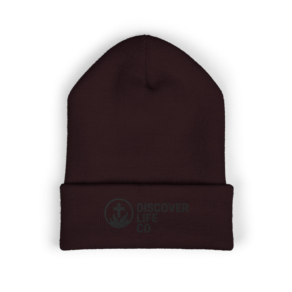 "Discover Life Co"  Embroidered Cuffed Beanie