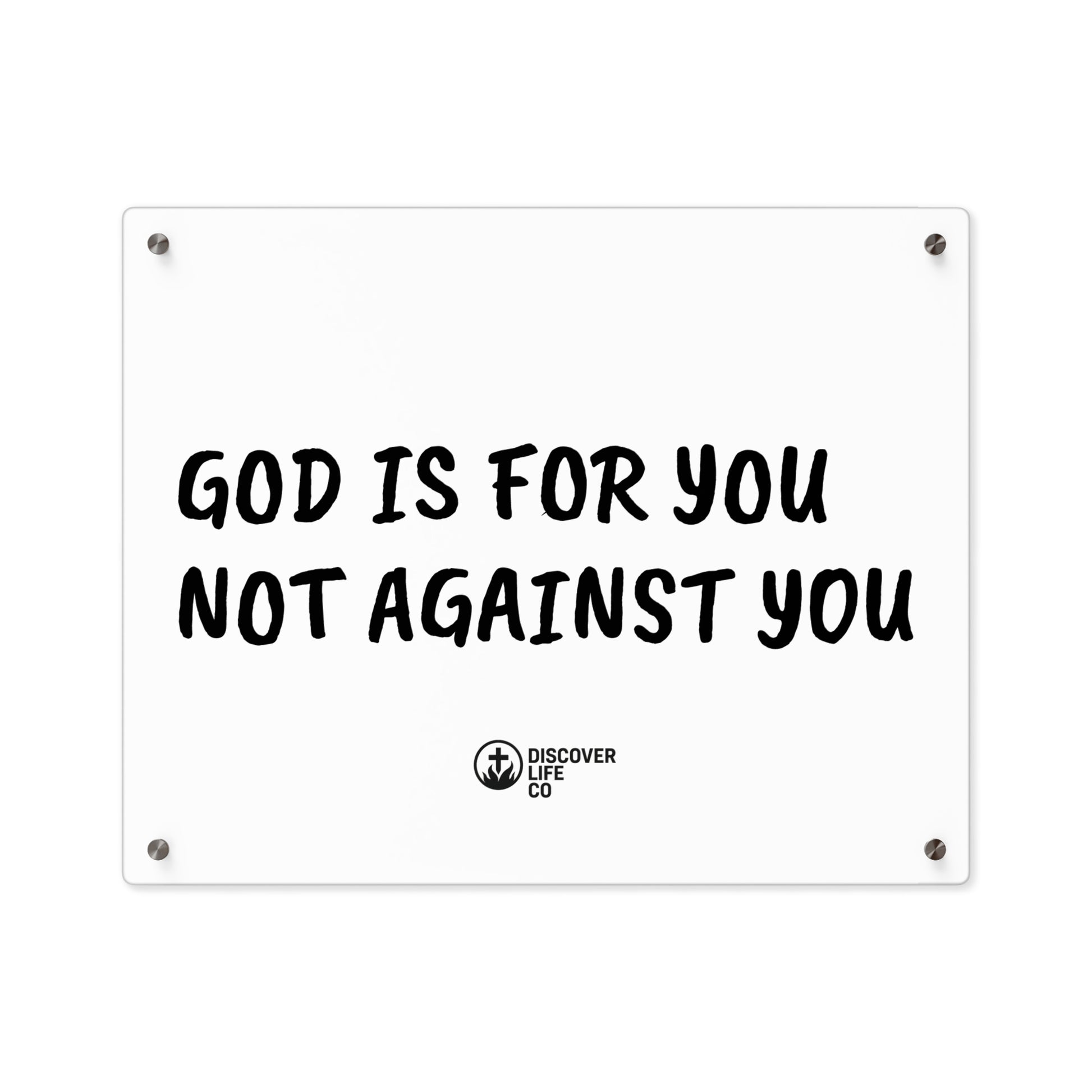Inspirational Acrylic Wall Art Panel | Motivational Home Decor | Faith-Based Wall Decor | God Is For You Sign | Religious Gift