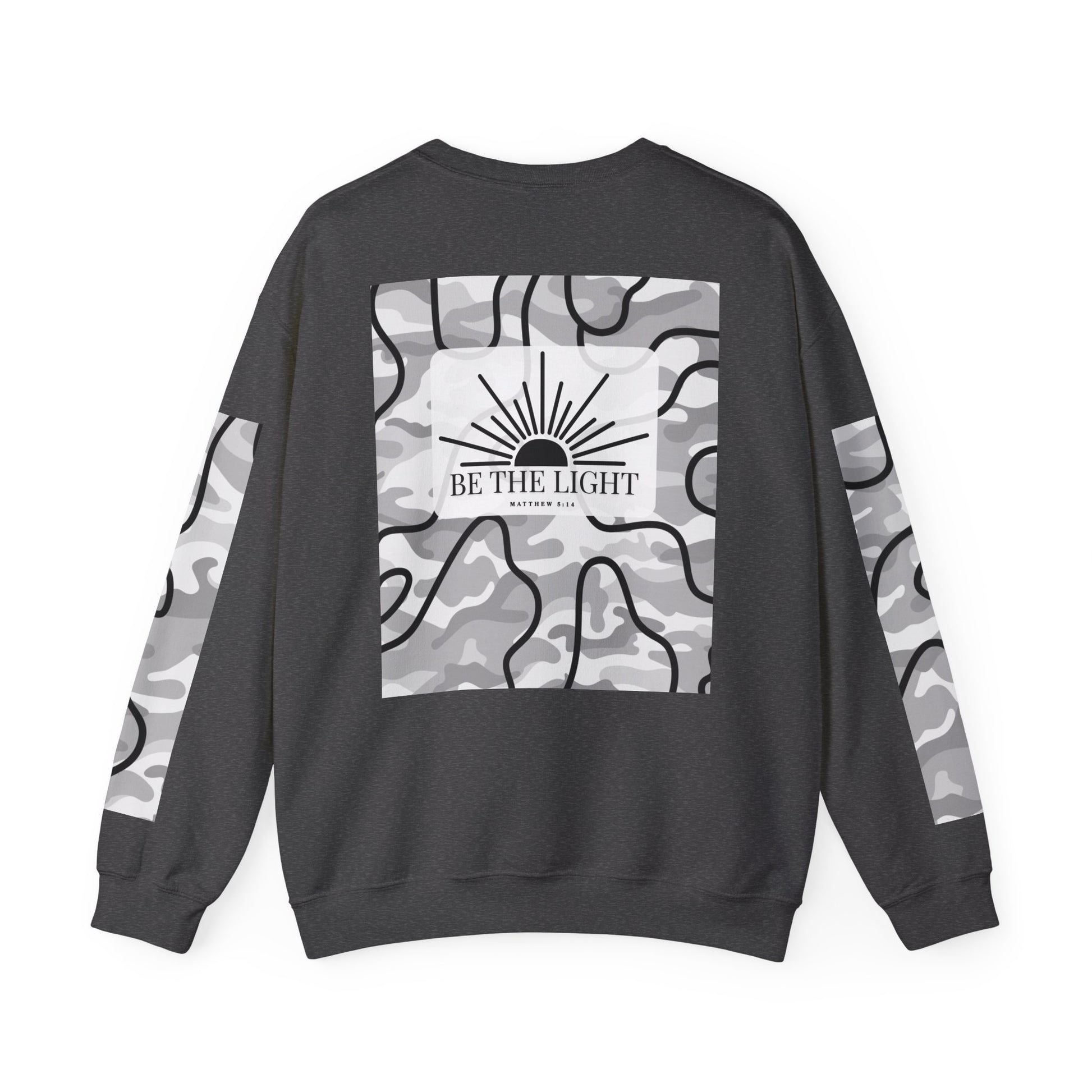 "Be the light" Men's Camo Crewneck