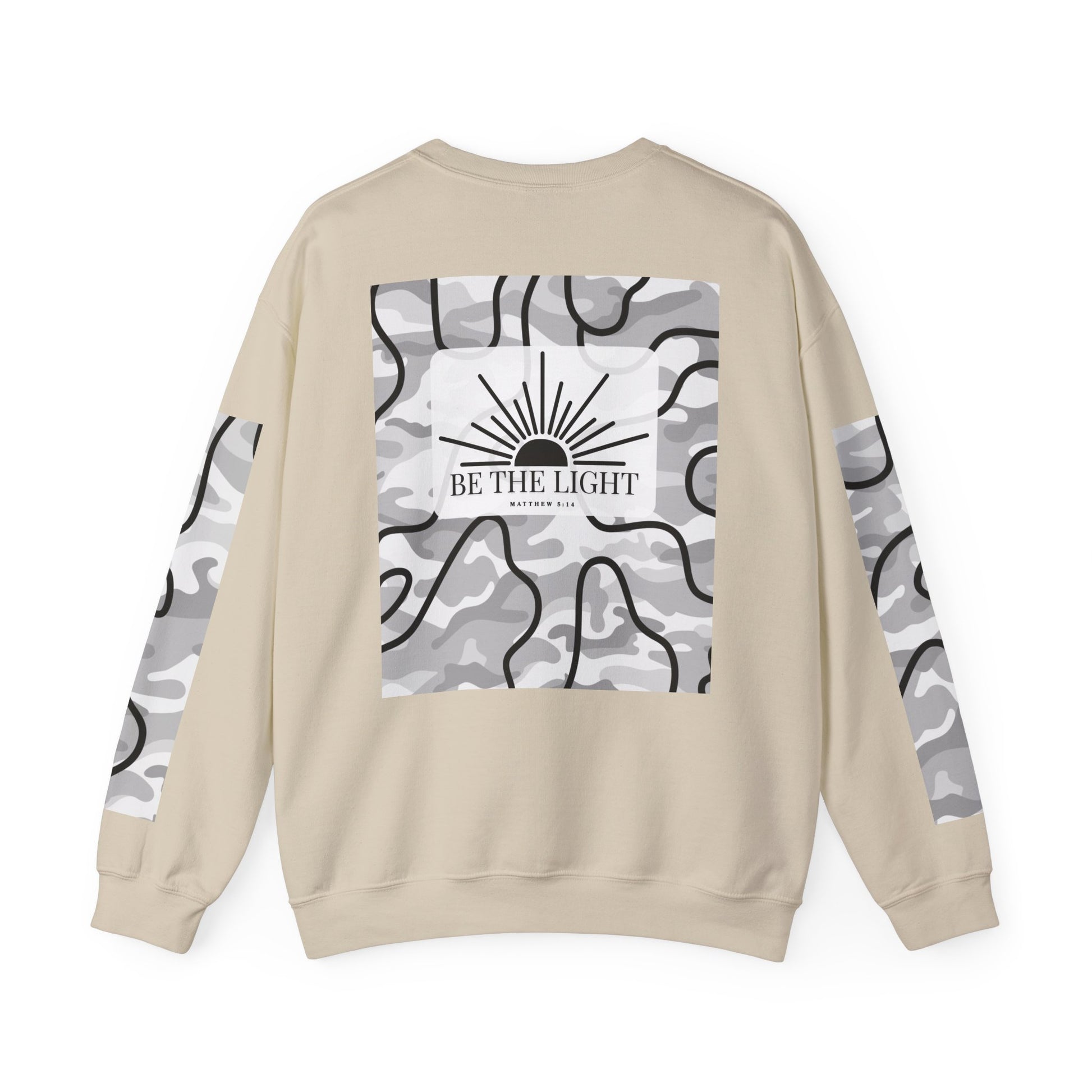 "Be the light" Men's Camo Crewneck