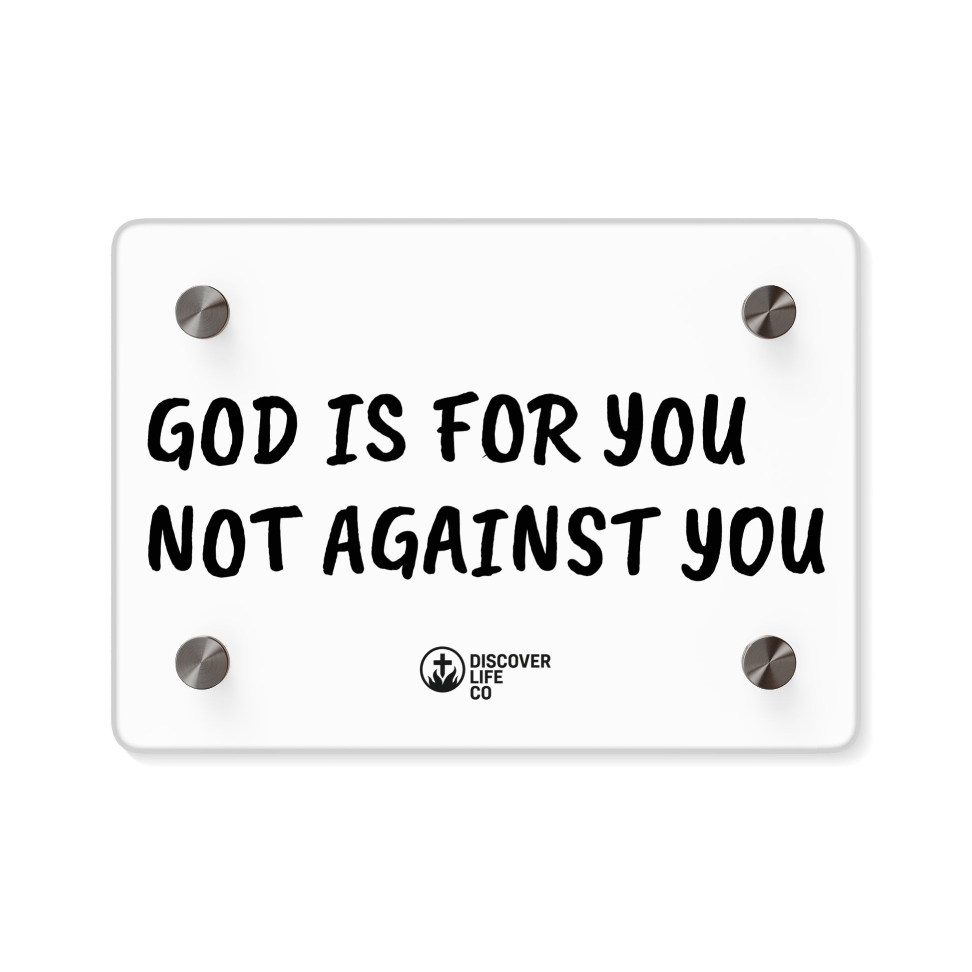 Inspirational Acrylic Wall Art Panel | Motivational Home Decor | Faith-Based Wall Decor | God Is For You Sign | Religious Gift