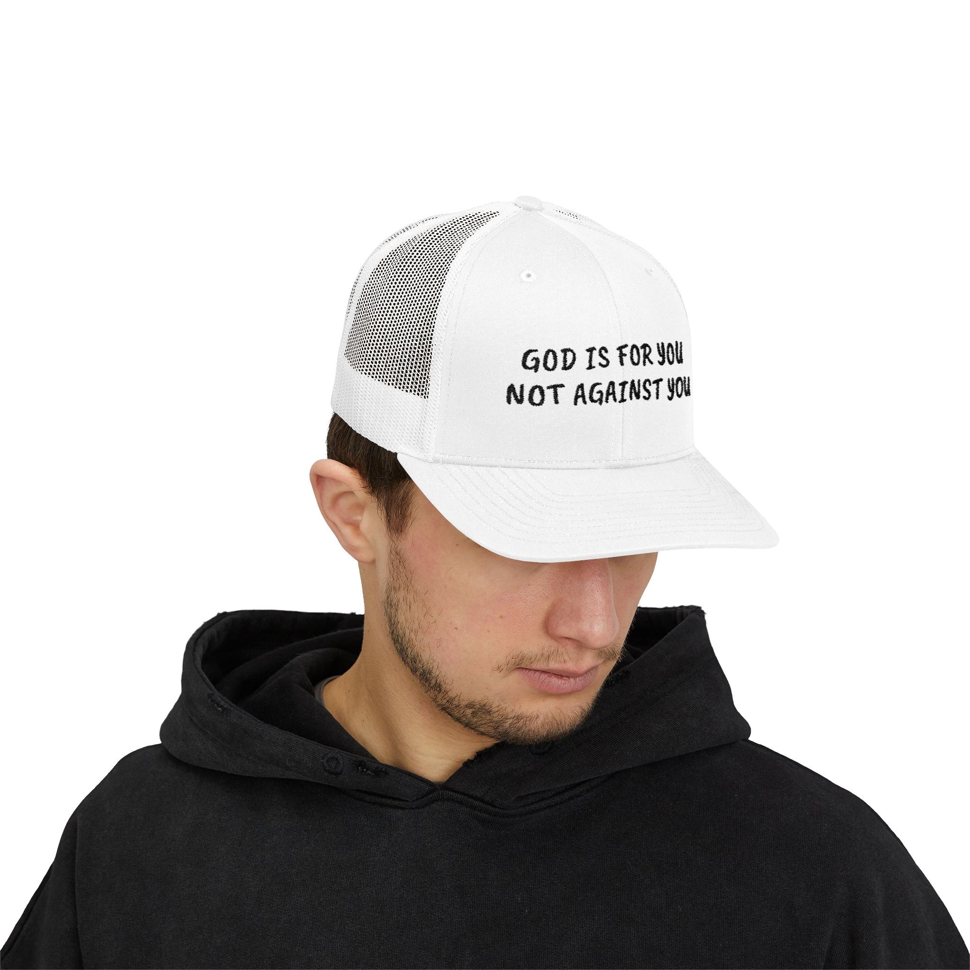 Faith-Inspired Snapback Trucker Cap - God is For You, Christian Hat, Inspirational Headwear, Perfect Gift for Believers, Religious Apparel