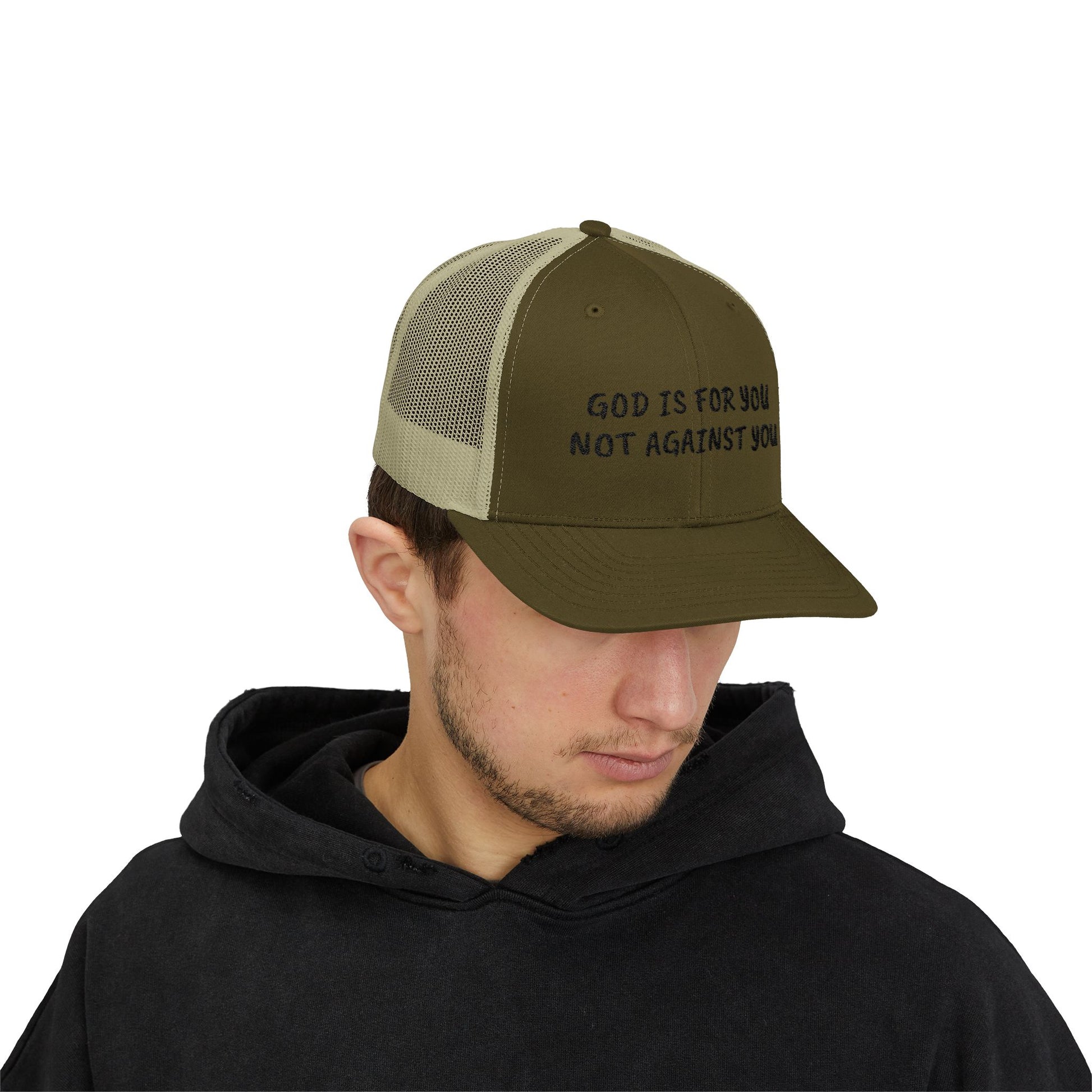 Faith-Inspired Snapback Trucker Cap - God is For You, Christian Hat, Inspirational Headwear, Perfect Gift for Believers, Religious Apparel