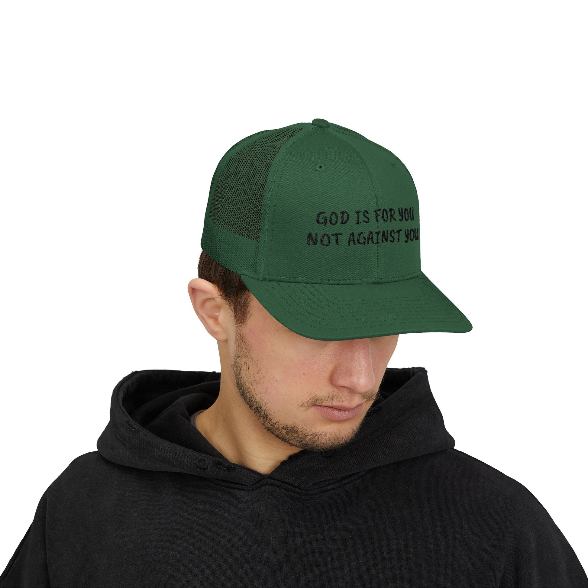 Faith-Inspired Snapback Trucker Cap - God is For You, Christian Hat, Inspirational Headwear, Perfect Gift for Believers, Religious Apparel