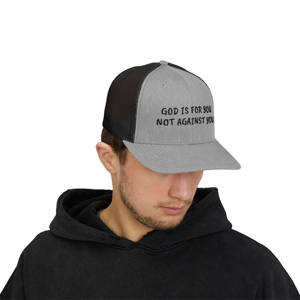 Faith-Inspired Snapback Trucker Cap - God is For You, Christian Hat, Inspirational Headwear, Perfect Gift for Believers, Religious Apparel