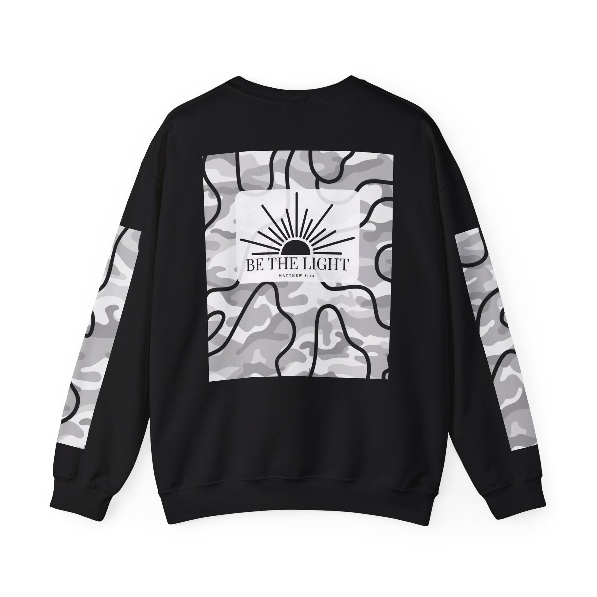 "Be the light" Men's Camo Crewneck