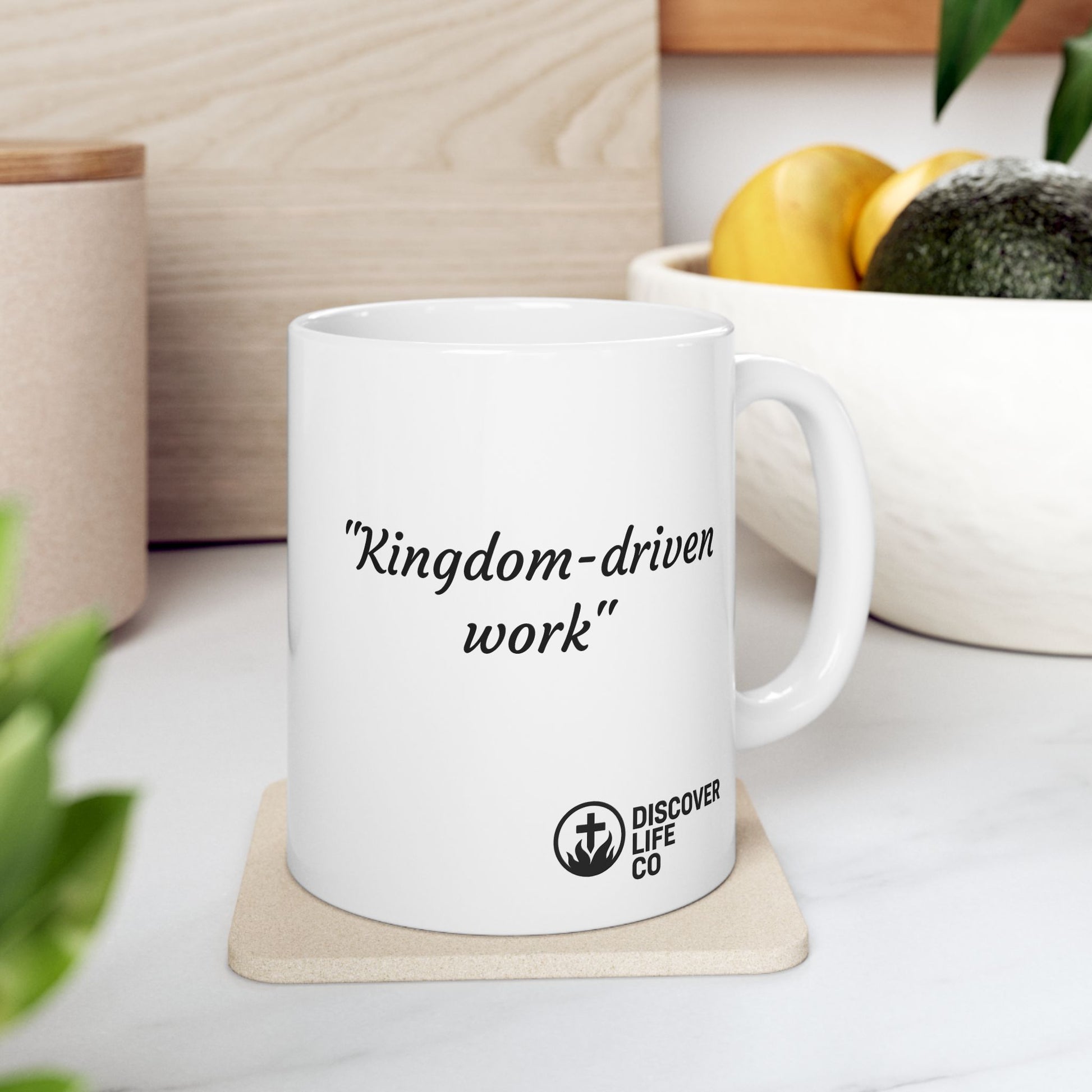 Inspirational Ceramic Mug - "Kingdom Driven" - Perfect for Coffee Lovers, Gifts, Motivational Decor, Home Office, Celebrations