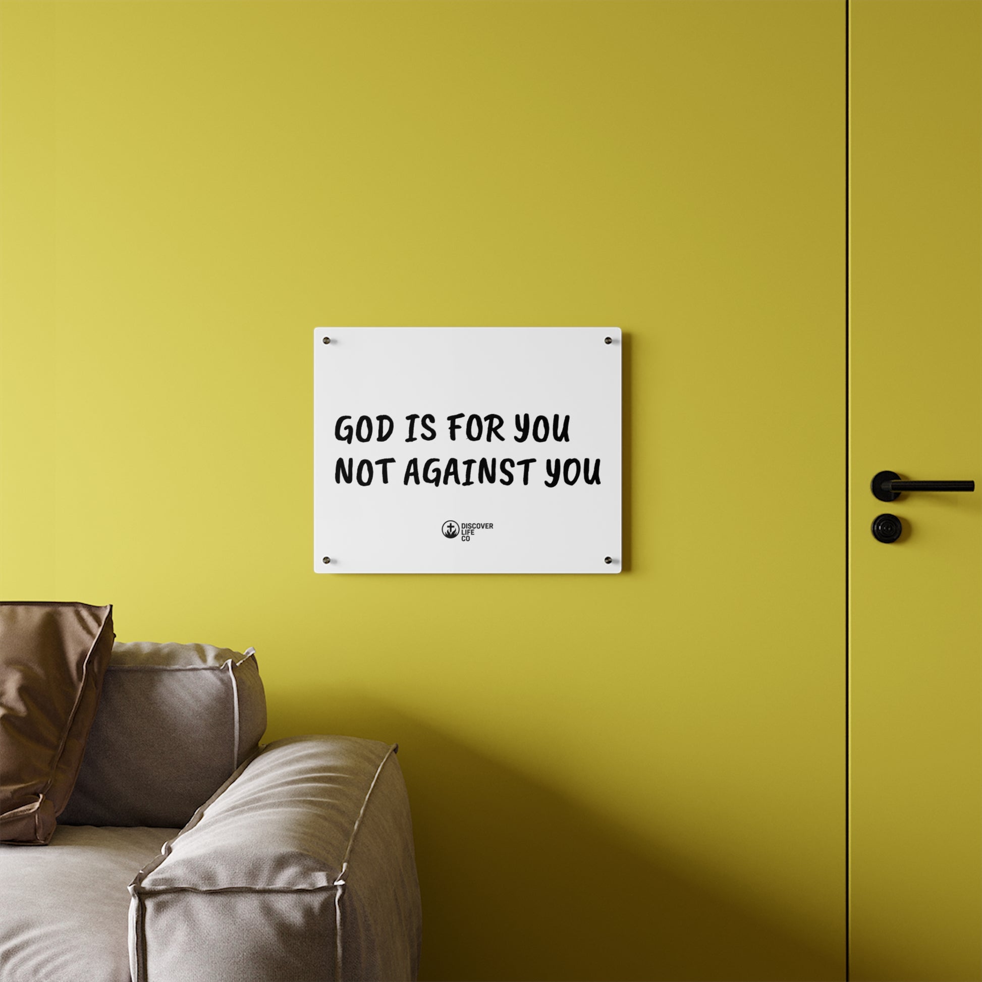 Inspirational Acrylic Wall Art Panel | Motivational Home Decor | Faith-Based Wall Decor | God Is For You Sign | Religious Gift