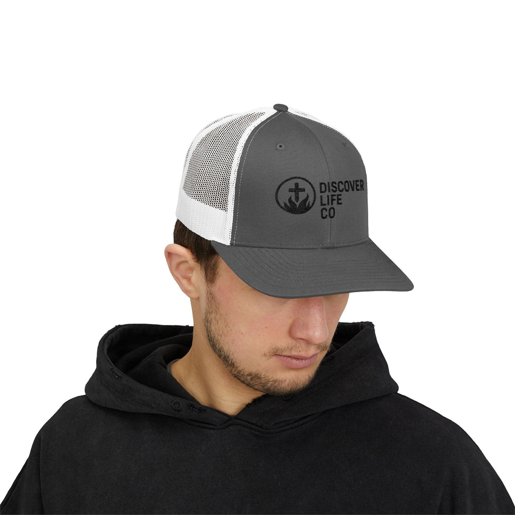 Discover Life Co Snapback Trucker Cap | Stylish Sun Hat for Outdoor Adventures, Casual Wear, Gift for Nature Lovers, Unisex Cap