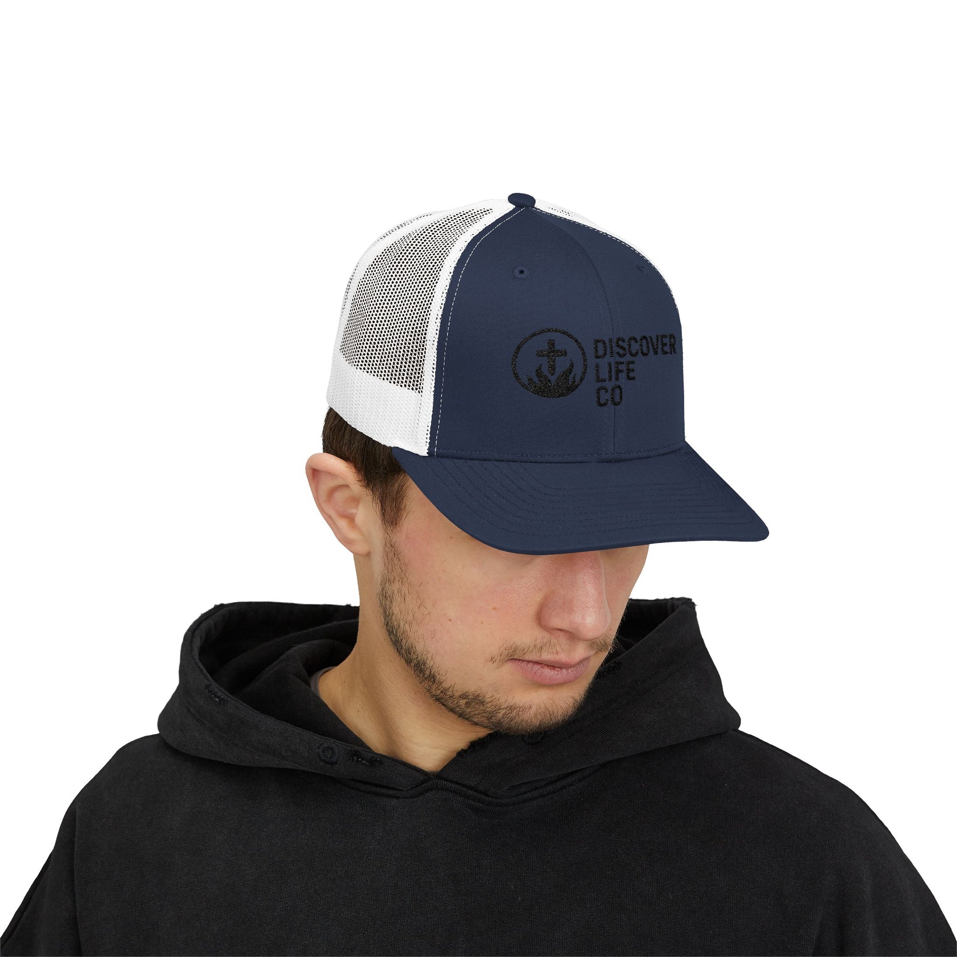 Discover Life Co Snapback Trucker Cap | Stylish Sun Hat for Outdoor Adventures, Casual Wear, Gift for Nature Lovers, Unisex Cap