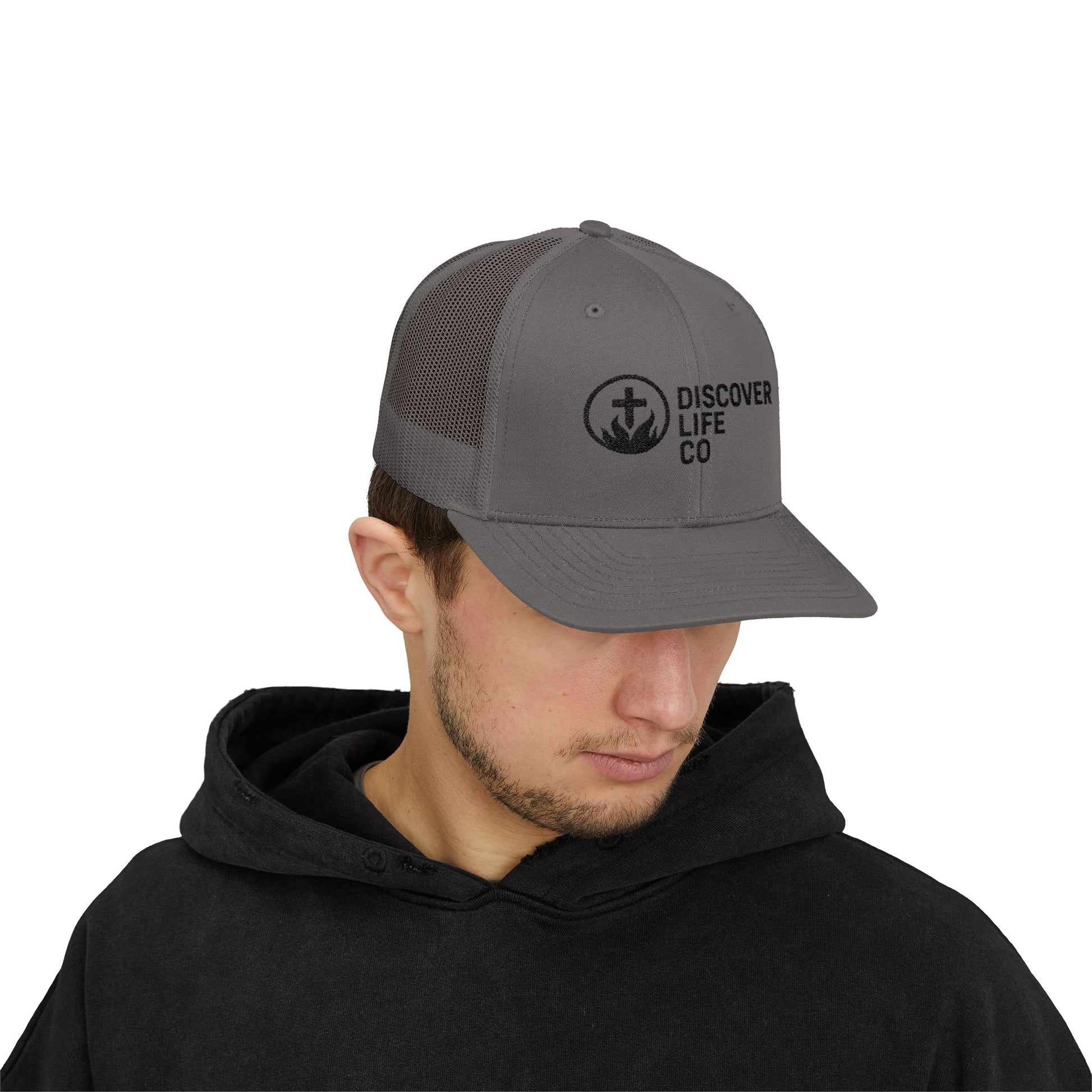 Discover Life Co Snapback Trucker Cap | Stylish Sun Hat for Outdoor Adventures, Casual Wear, Gift for Nature Lovers, Unisex Cap