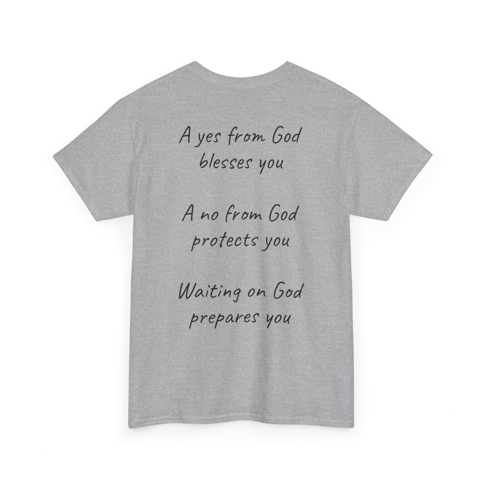 "A yes from God blesses you" Discover Life Unisex Heavy Cotton Tee - Inspirational Christian Shirt, Faith-Based Gift, Everyday Wear, Spiritual Apparel