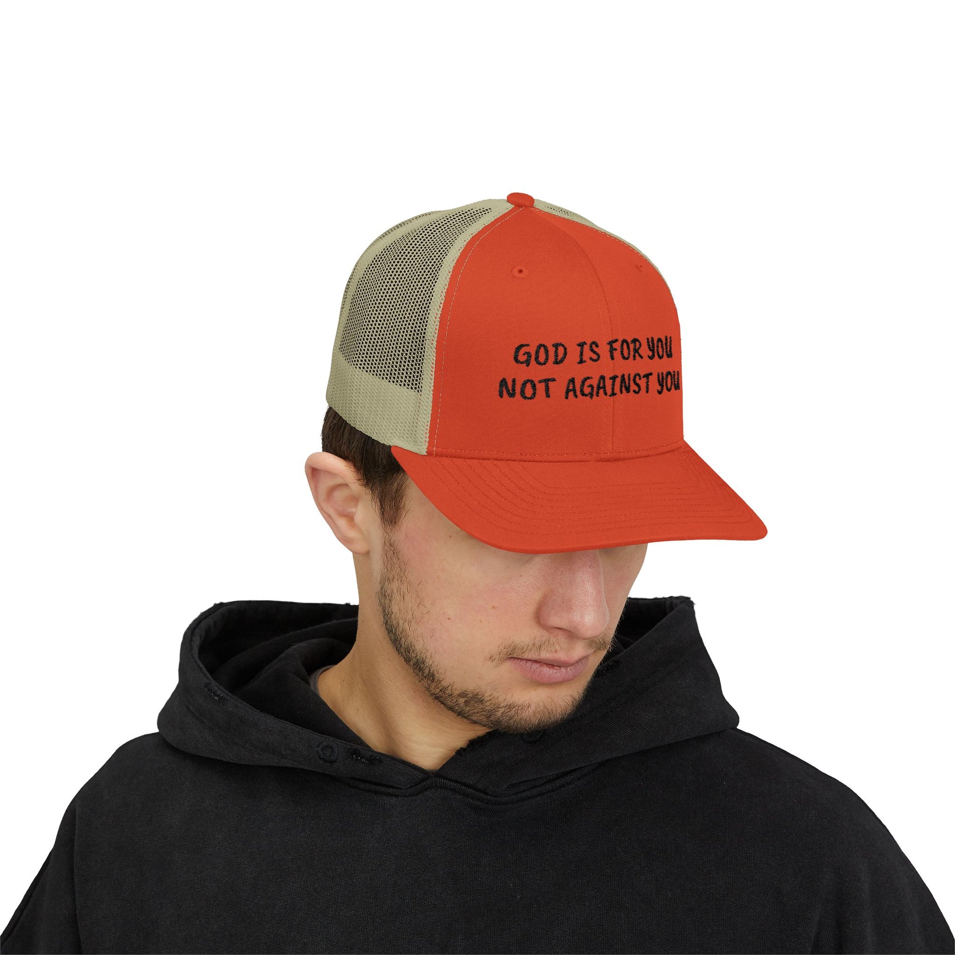 Faith-Inspired Snapback Trucker Cap - God is For You, Christian Hat, Inspirational Headwear, Perfect Gift for Believers, Religious Apparel