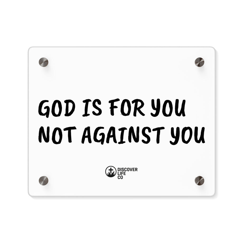 Inspirational Acrylic Wall Art Panel | Motivational Home Decor | Faith-Based Wall Decor | God Is For You Sign | Religious Gift