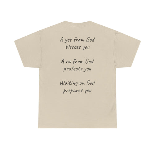 "A yes from God blesses you" Discover Life Unisex Heavy Cotton Tee - Inspirational Christian Shirt, Faith-Based Gift, Everyday Wear, Spiritual Apparel