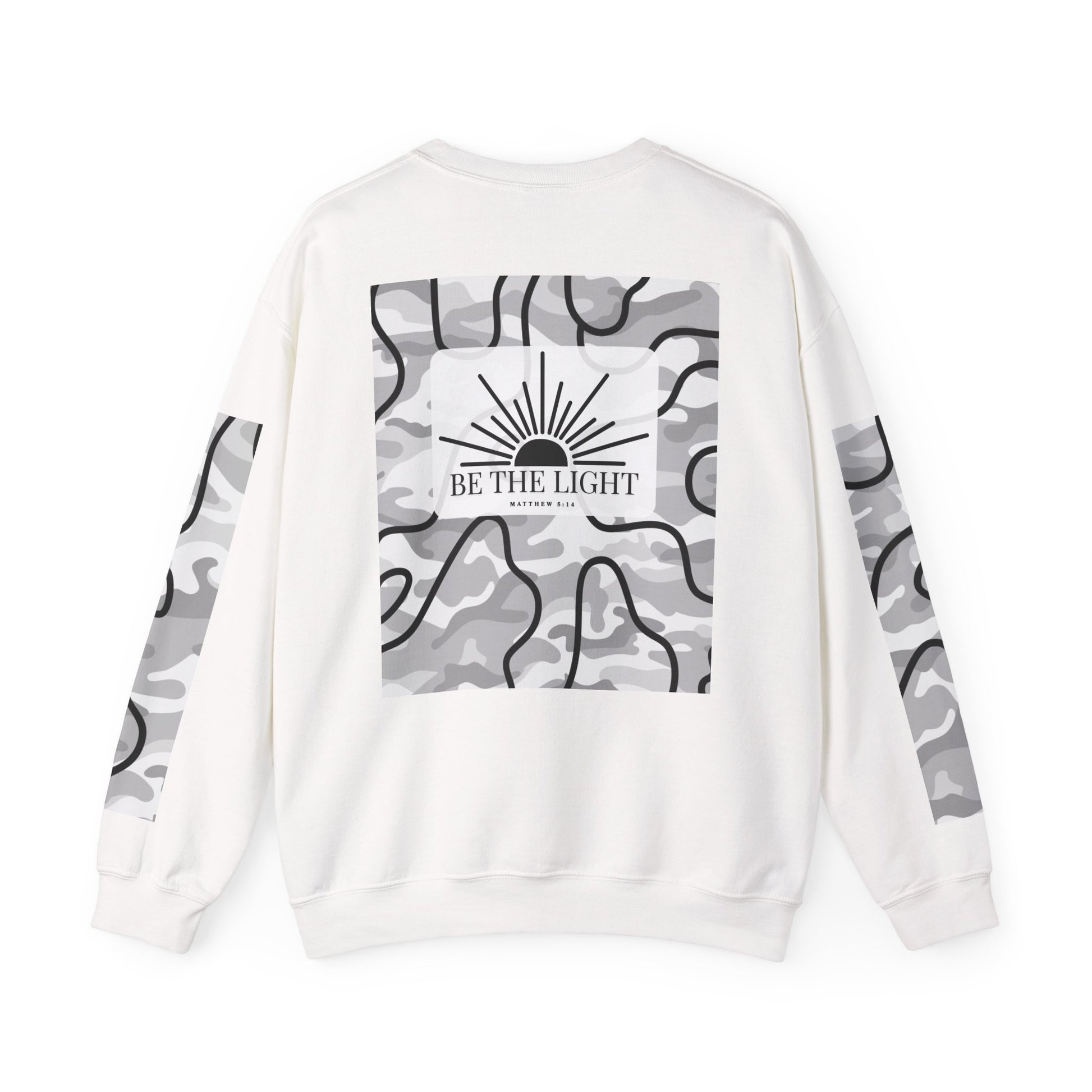 "Be the light" Men's Camo Crewneck