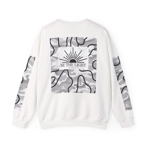 "Be the light" Men's Camo Crewneck