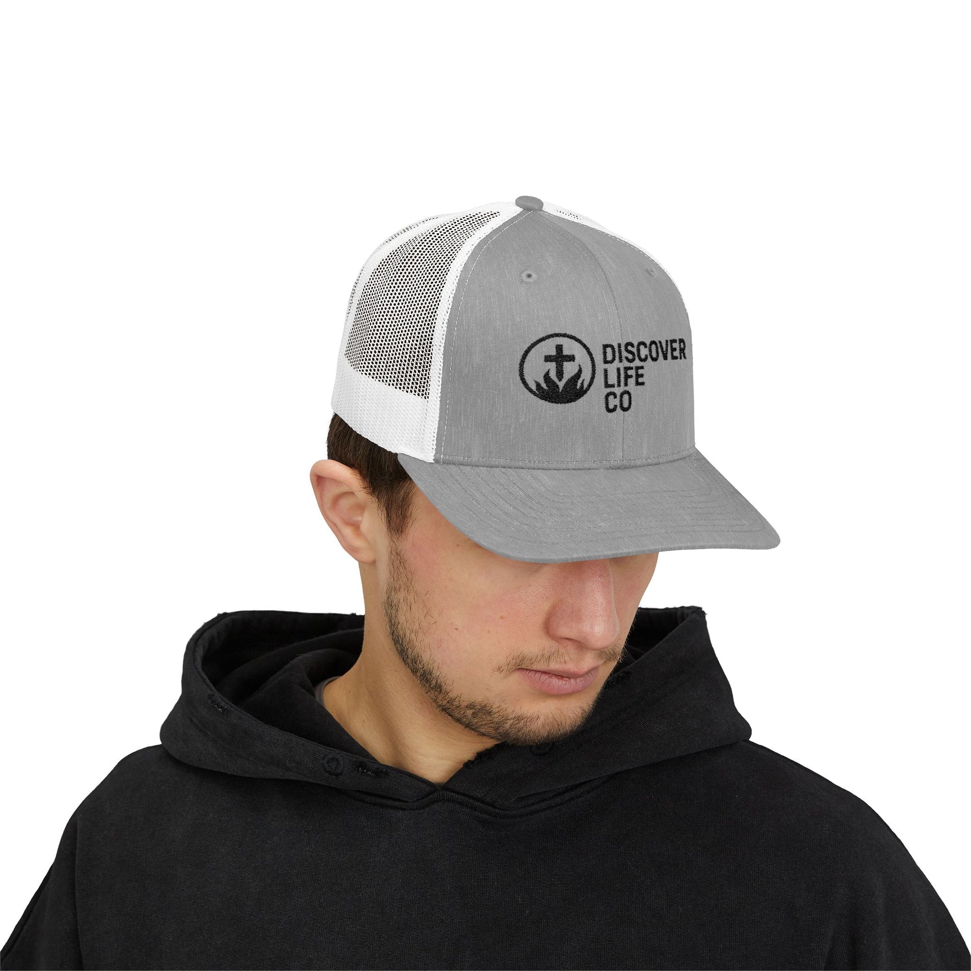 Discover Life Co Snapback Trucker Cap | Stylish Sun Hat for Outdoor Adventures, Casual Wear, Gift for Nature Lovers, Unisex Cap