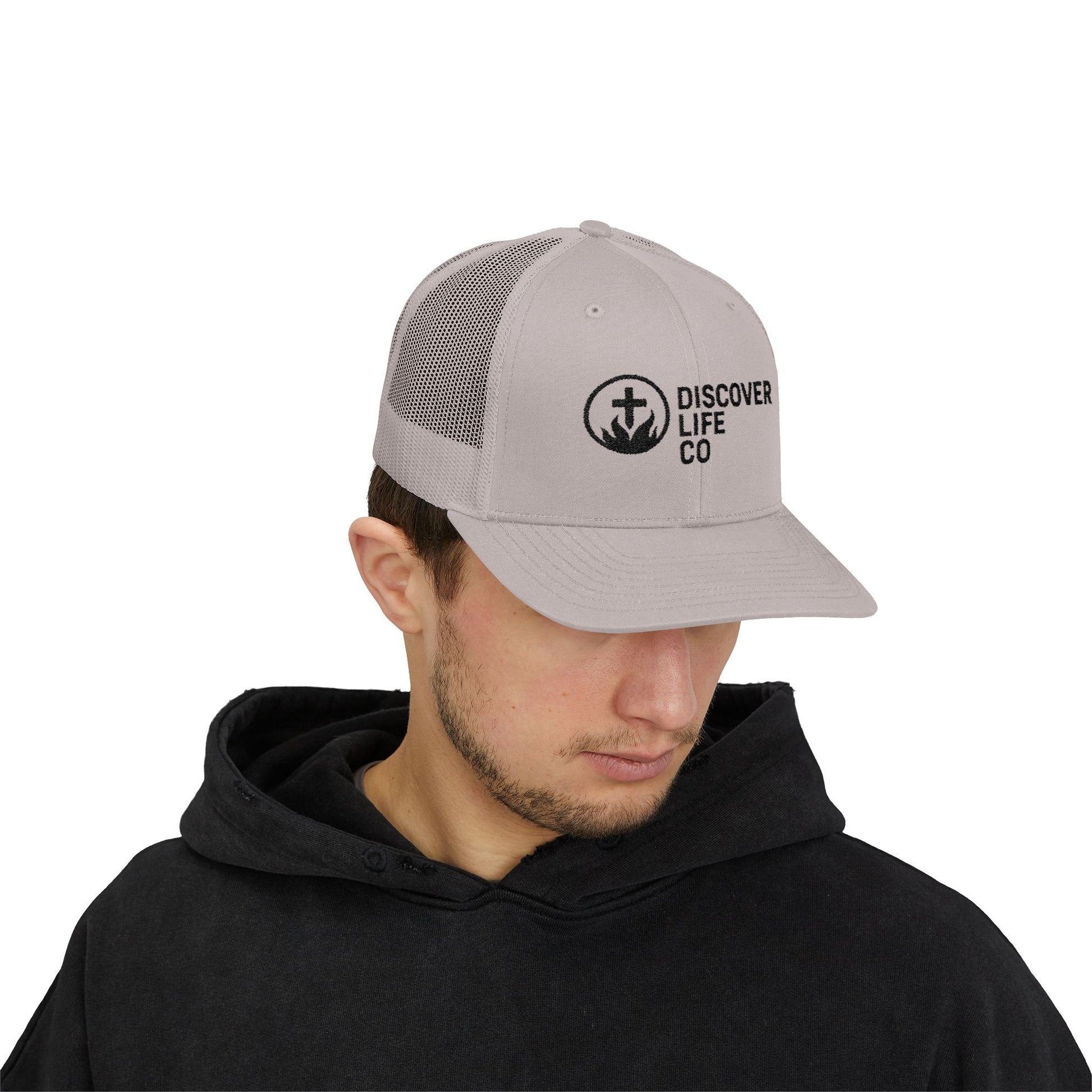 Discover Life Co Snapback Trucker Cap | Stylish Sun Hat for Outdoor Adventures, Casual Wear, Gift for Nature Lovers, Unisex Cap