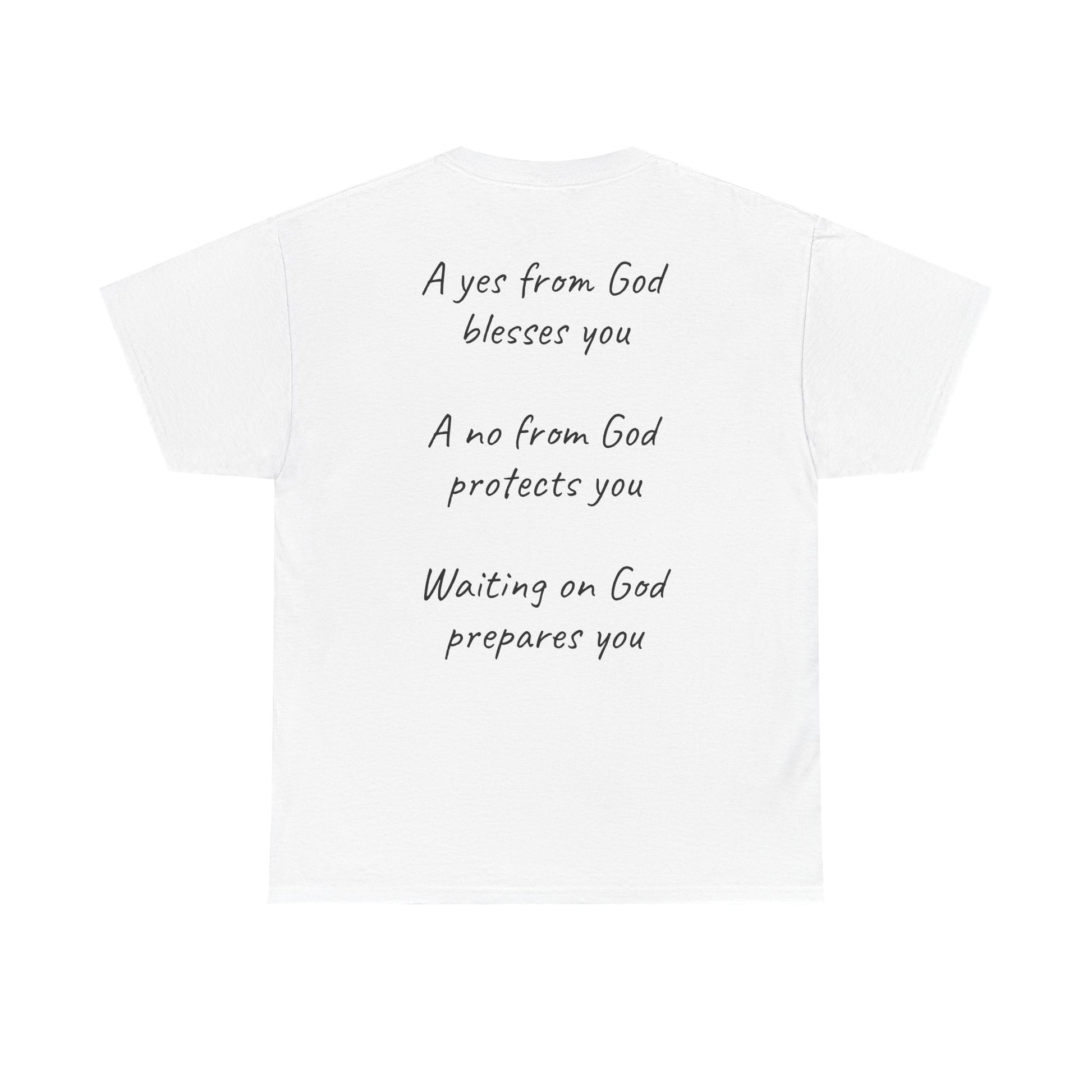"A yes from God blesses you" Discover Life Unisex Heavy Cotton Tee - Inspirational Christian Shirt, Faith-Based Gift, Everyday Wear, Spiritual Apparel
