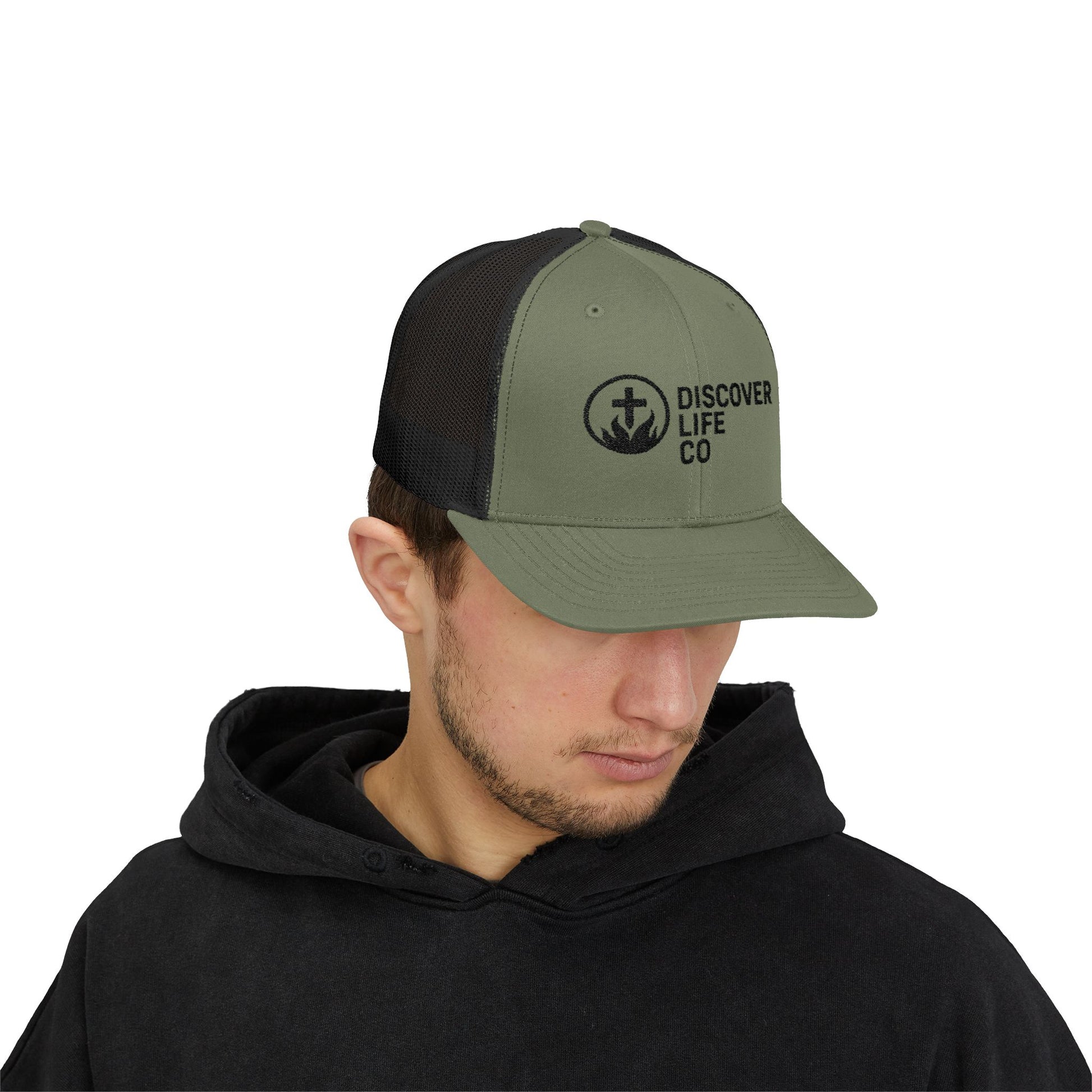 Discover Life Co Snapback Trucker Cap | Stylish Sun Hat for Outdoor Adventures, Casual Wear, Gift for Nature Lovers, Unisex Cap