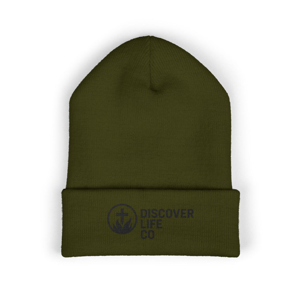 "Discover Life Co"  Embroidered Cuffed Beanie